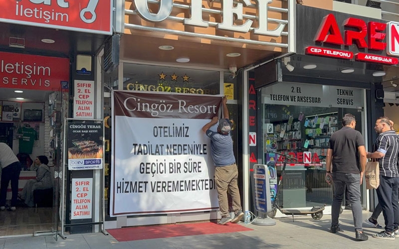 Esnaf Odası başkanının oteli mühürlendi