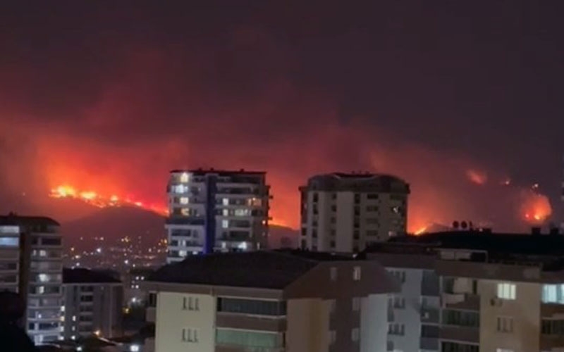 Orman yangını yerleşim yerlerine ulaştı