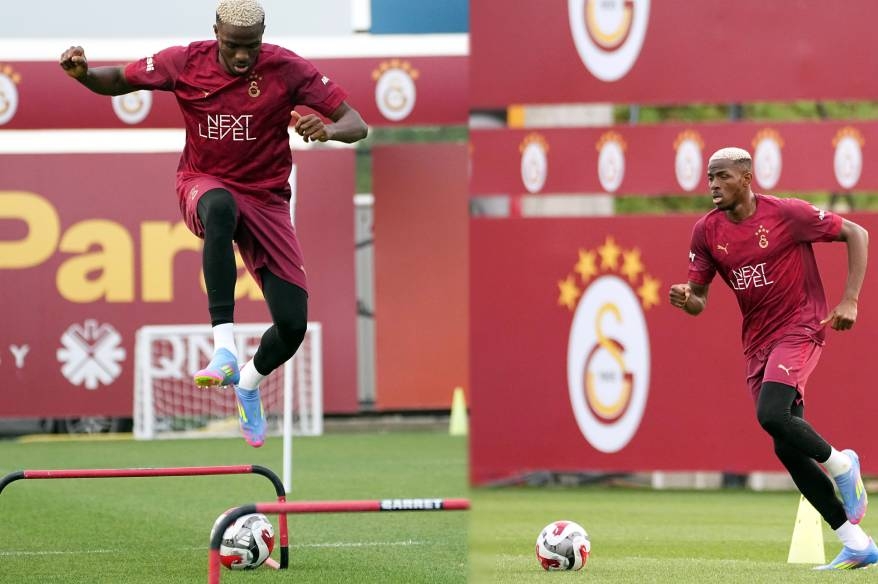 Osimhen, Galatasaray formasıyla ilk antrenmanına çıktı