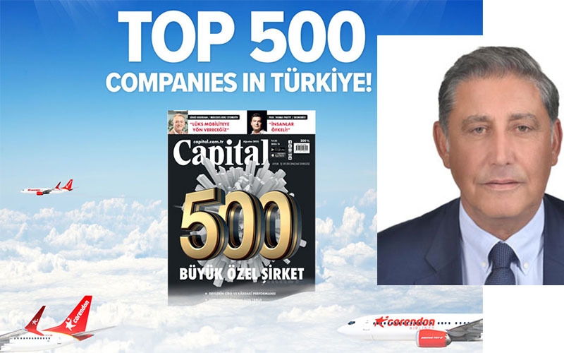 Corendon Airlines, Türkiye'nin en büyük 196. özel şirketi oldu