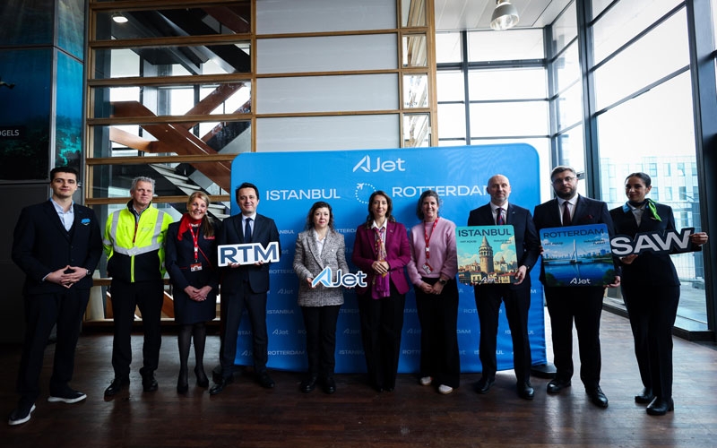 AJet'in İstanbul-Rotterdam seferleri başladı