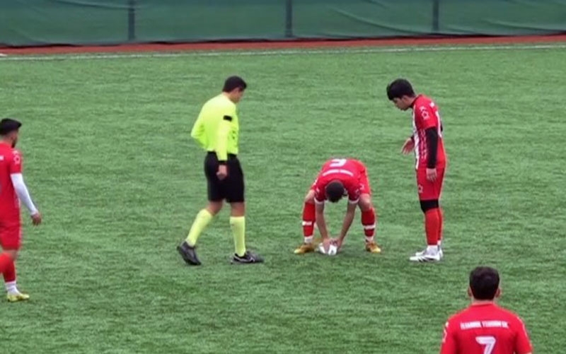 Maç esnasında top çarpan martıya kalp masajı yapıldı