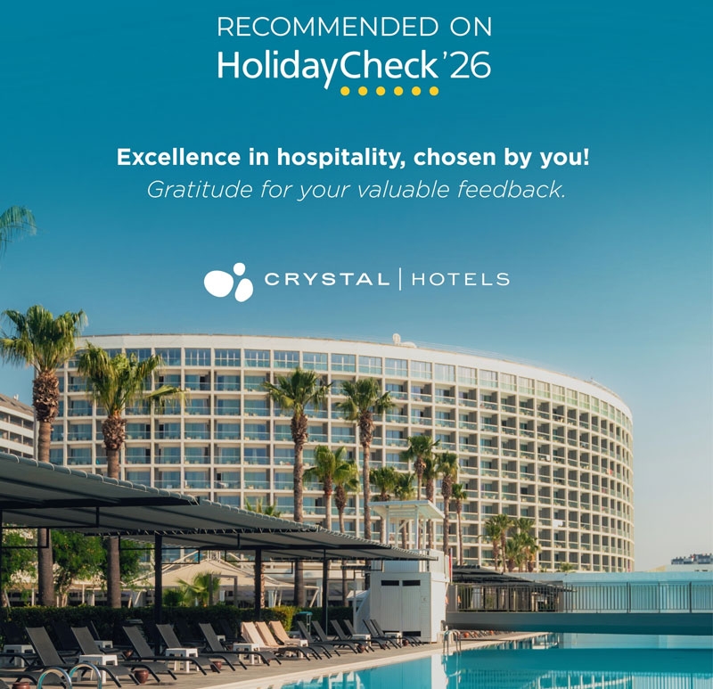 Crystal Hotels’in 10 oteline HolidayCheck’ten sertifika