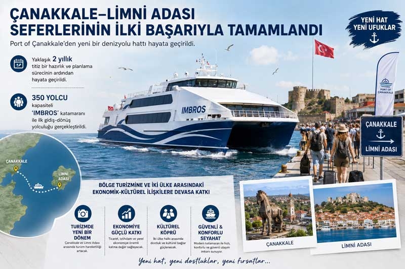 Çanakkale-Limni seferleri ‘IMBROS’ gemisiyle başarıyla tamamlandı