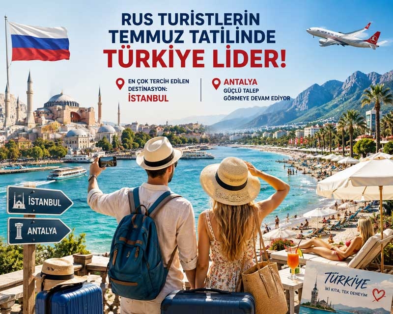 Rus turistlerin temmuz ayındaki yurt dışı seyahatlerinde Türkiye lider