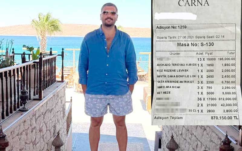Adisyon değil servet: Tam 870 bin 150 TL