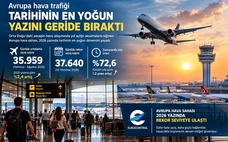 Avrupa hava trafiği tarihin en yoğun yazını geride bıraktı