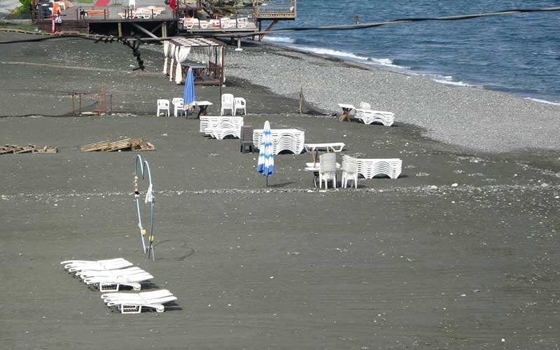 Turist var denize giren yok