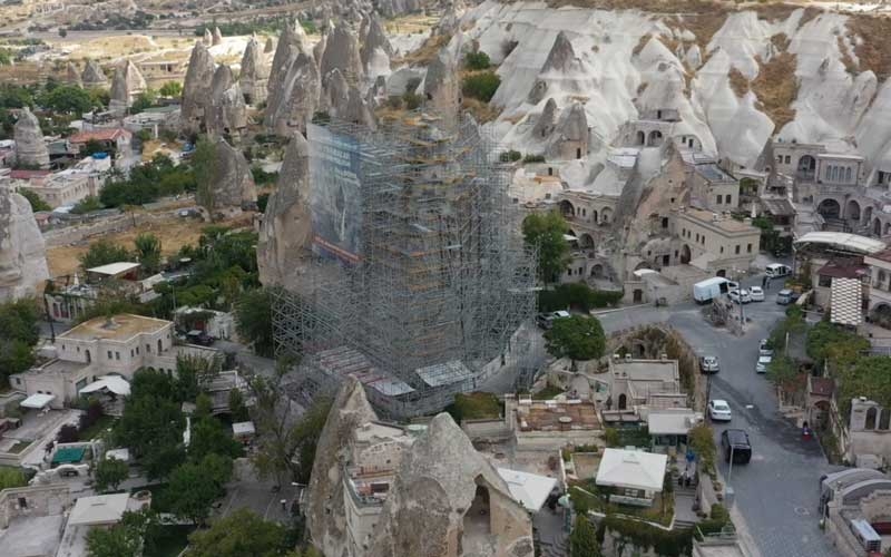 Kapadokya'da 7 peri bacasının korunması için çalışma yapıldı