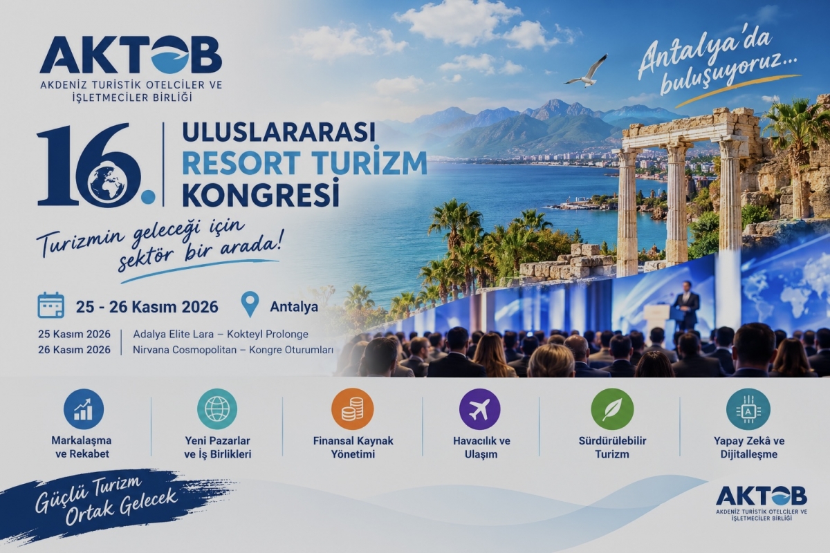 16. Uluslararası Resort Turizm Kongresi 25-26 Kasım’da Antalya’da