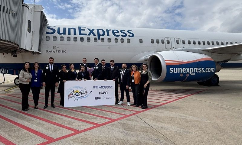 Milas-Bodrum Havalimanı sezonun ilk dış hat uçuşunu karşıladı