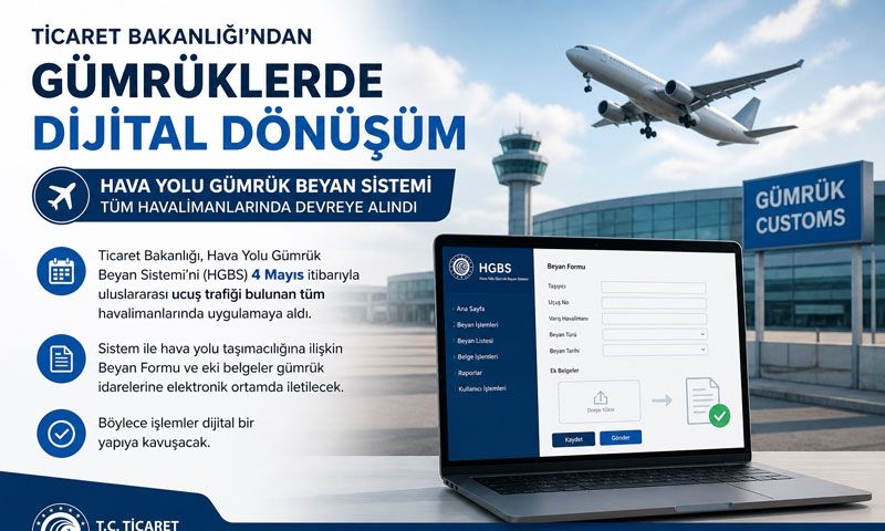  Hava Yolu Gümrük Beyan Sistemi tüm havalimanlarında devrede