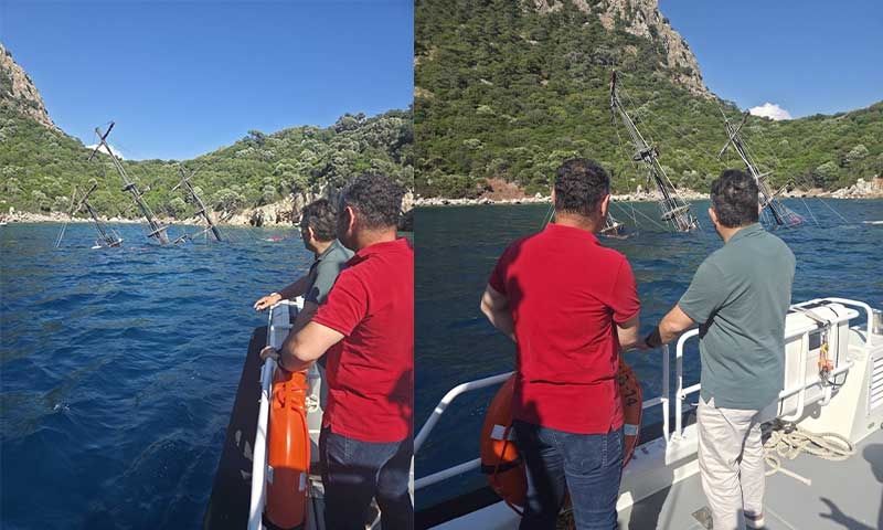 Marmaris'te gezi teknesi battı, 110 yolcu tahliye edildi