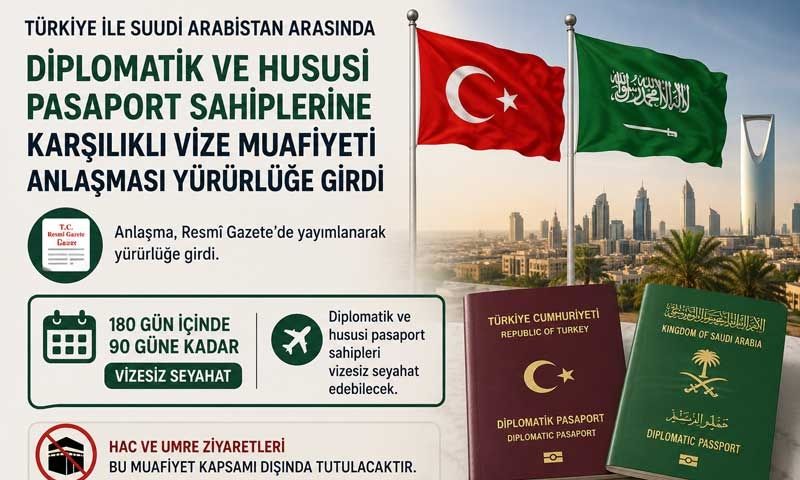 Türkiye ile Suudi Arabistan arasında vize kalktı