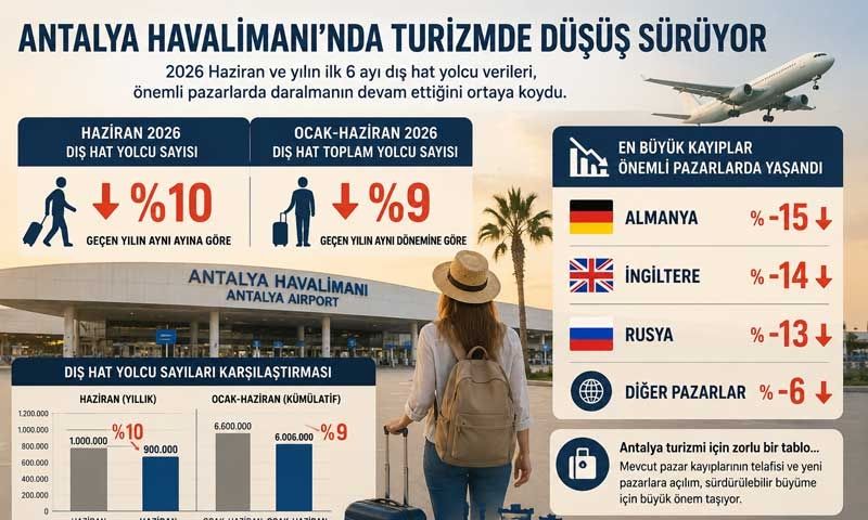 Antalya’da Almanya, Rusya ve İngiltere pazarları geriledi