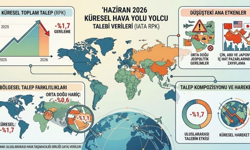 Küresel hava yolu yolcu talebi geriledi
