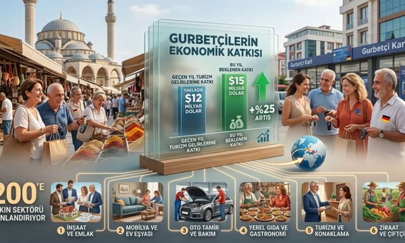 Gurbetçilerin, turizm gelirlerine bu yıl 15 milyar dolarlık ekonomik katkı sunması bekleniyor