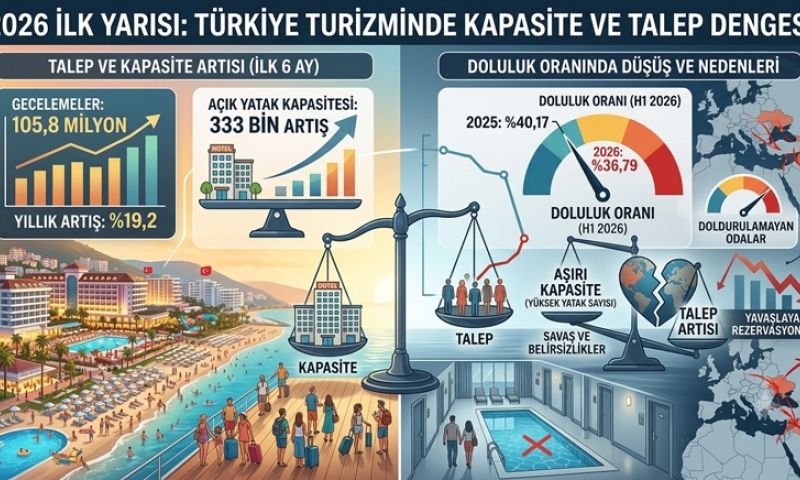 2026’nın ilk 6 ayında gecelemeler yüzde 19,2 artarak 105,8 milyona çıktı