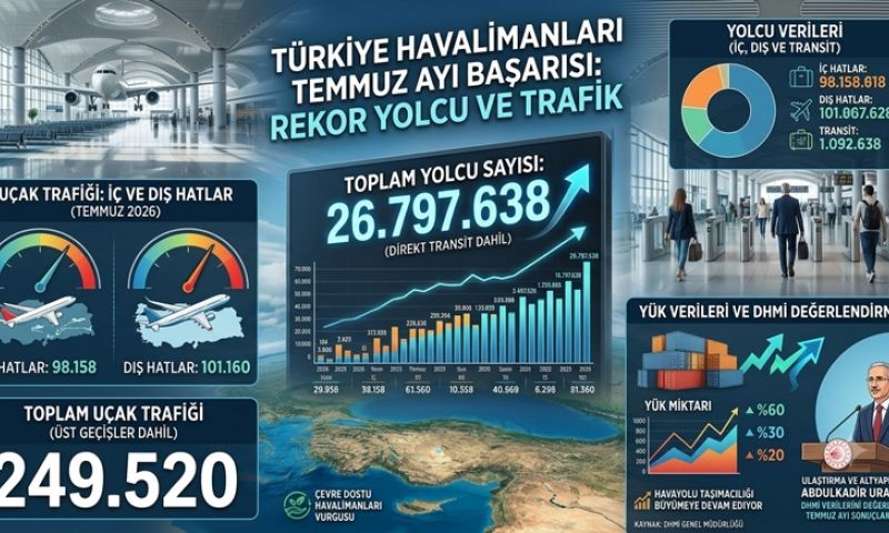 Türkiye'deki havaalanları temmuz ayında yaklaşık 27 milyona hizmet verdi