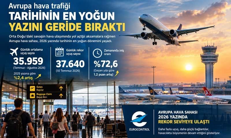 Avrupa hava trafiği tarihin en yoğun yazını geride bıraktı
