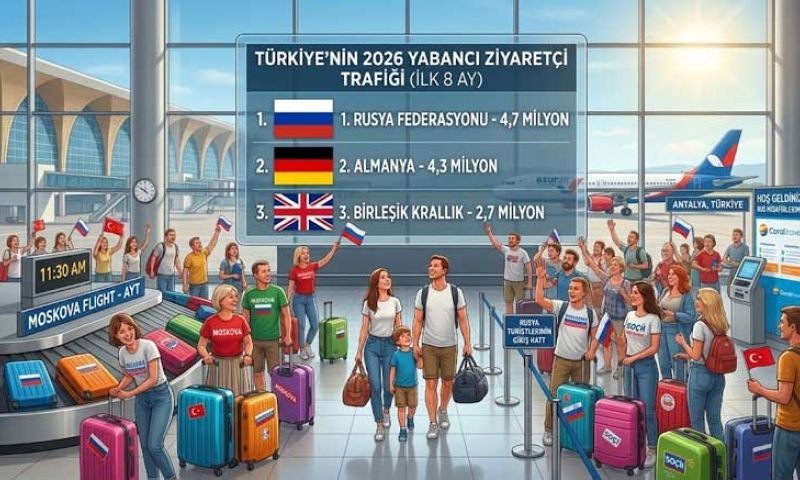 Türkiye'nin yabancı ziyaretçi trafiğinde Rusya Federasyonu ilk sırada yer aldı