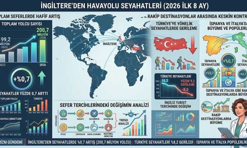 İngilizlerin Türkiye’ye yönelik seyahatlerde yüzde 8,2’lik gerileme yaşandı